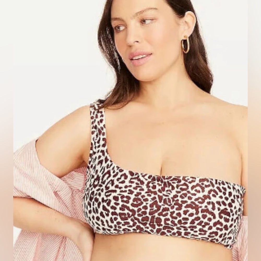J. Crew One-shoulder Bikini Top in Leopard Print
Swimwear Size 2X